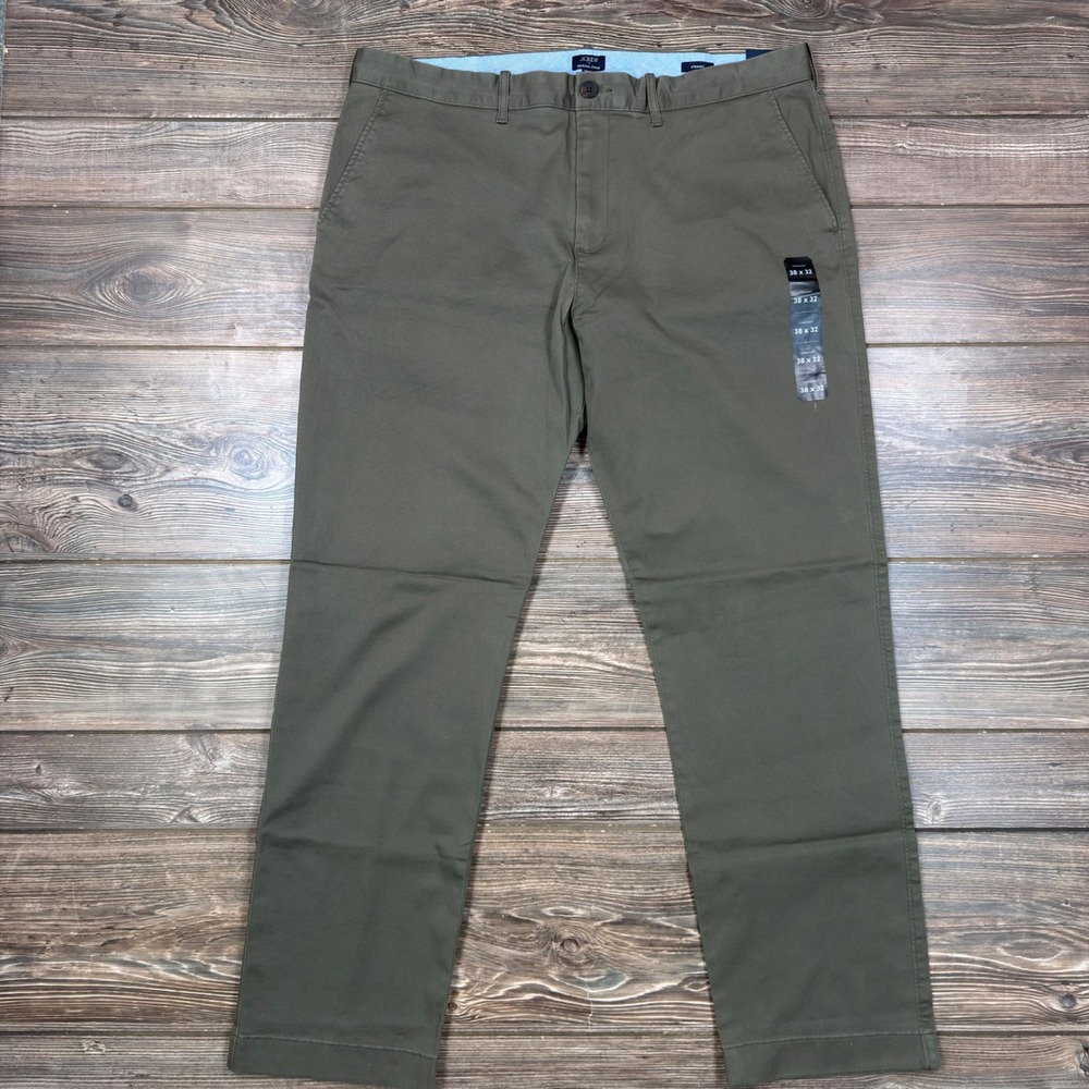 J.Crew Mens Size 38x32 Original Chino Straight Pants Olive Green CO400 NWT
